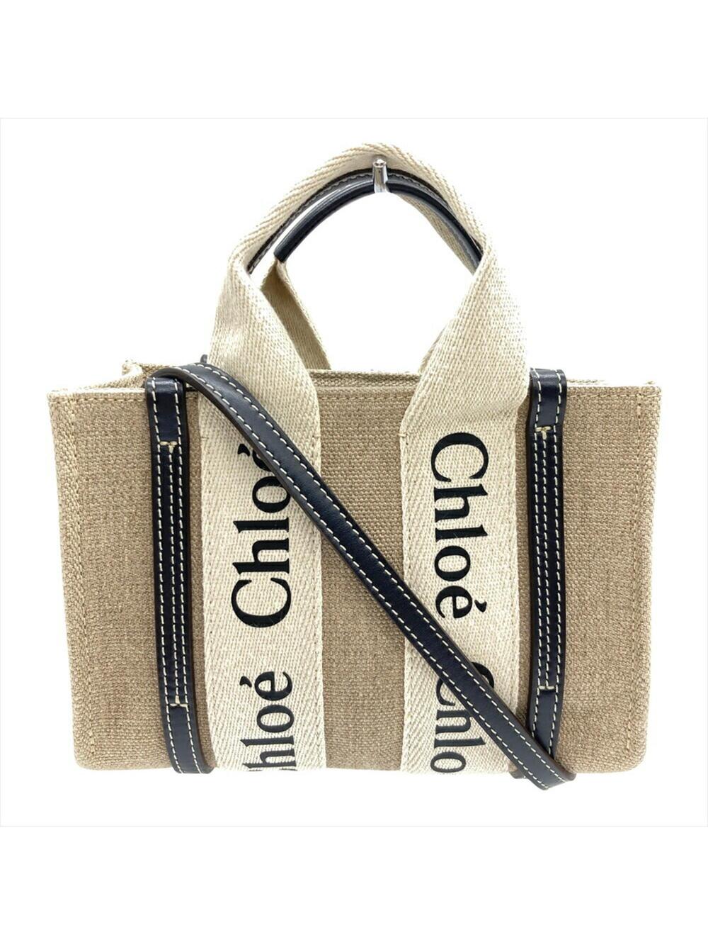 Chloe Woody Tote Canvas With Leather #366940C70B